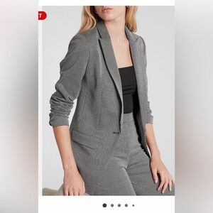Express Houndstooth One Button Boyfriend Blazer